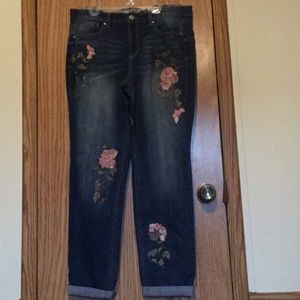 Vintage America floral embellished Jeans, size 10